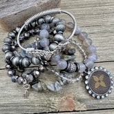 Urban Gray Glam Luxe Designer Bracelet Stack